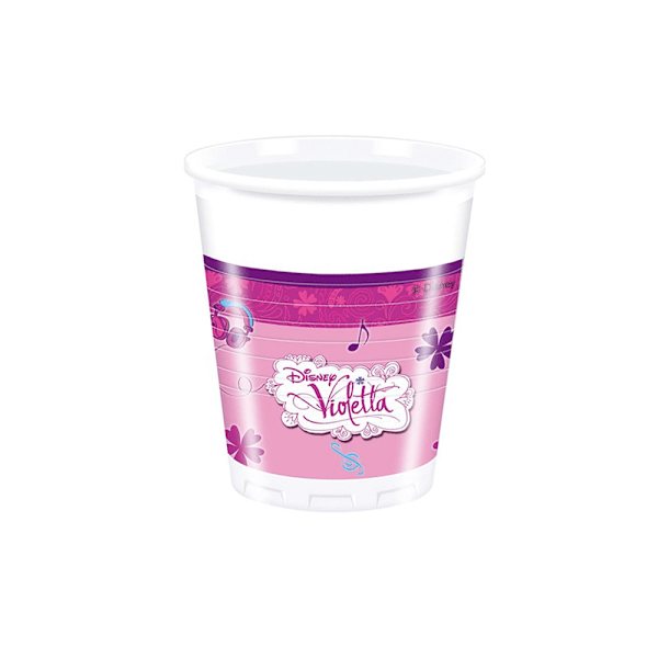 Violetta Plast 200ml Partymugg (8-pack) One Size Rosa/Vit Pink/White One Size