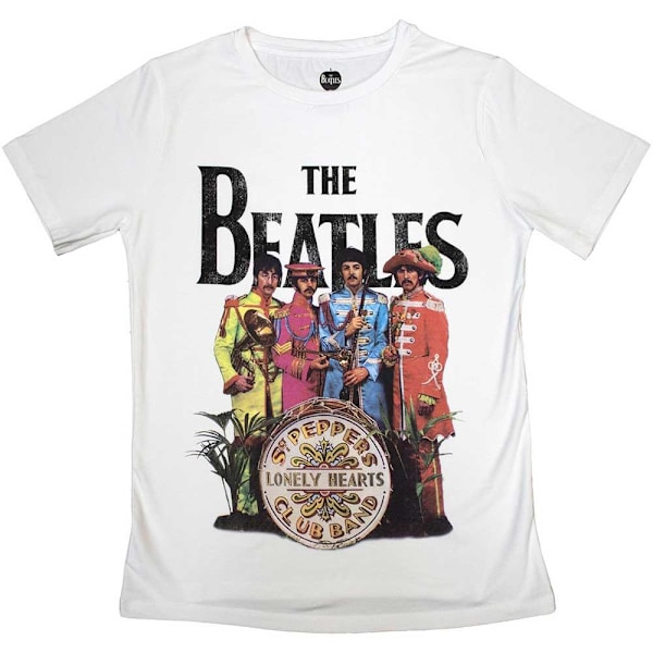 The Beatles Dam T-shirt för kvinnor/damer Sgt Pepper S Vit White S