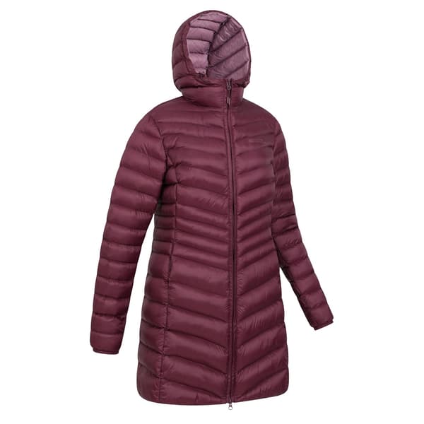 Mountain Warehouse Dam/Flickor Florence Lång Vadderad Jacka 24 Burgundy 24 UK