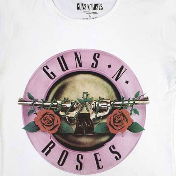 Guns N Roses Klassisk logotyp T-shirt dam/dam L Vit White L