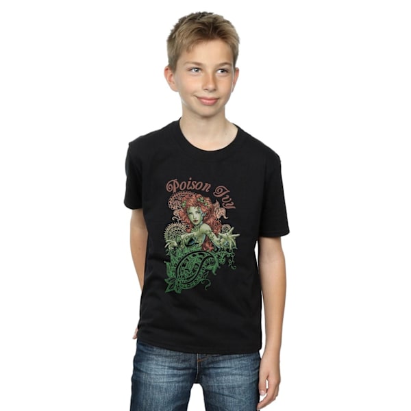 DC Comics Boys Poison Ivy Paisley T-Shirt 12-13 år Svart Black 12-13 Years