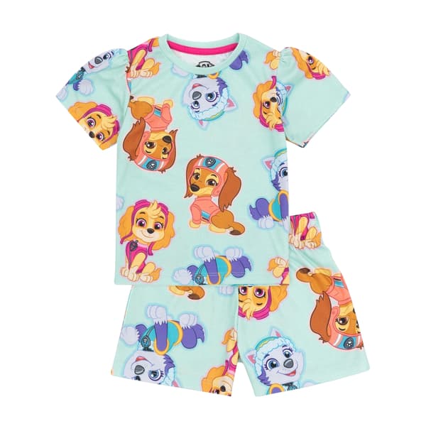 Paw Patrol Flickor Kort Pyjamas Set (2-pack) 2-3 År Blå/Rosa Blue/Pink 2-3 Years