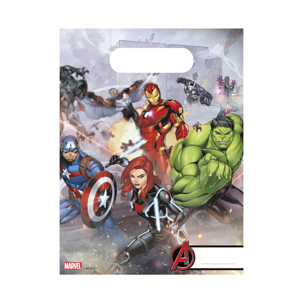 Avengers festpåsar i plast (paket med 6) One Size Flerfärgad Multicoloured One Size