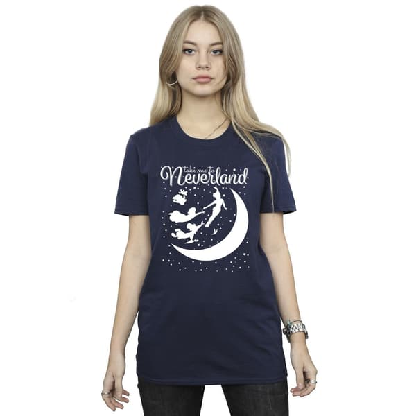 Disney Dam/Kvinnor Peter Pan Take Me To Neverland Bomulls Boyf Navy Blue L