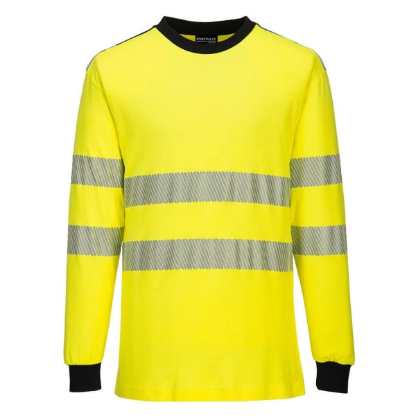Portwest Mens PW3 Flamsäker Hi-Vis långärmad T-shirt 3 Yellow/Black 3XL