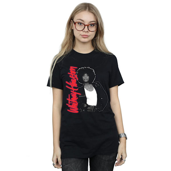 Whitney Houston Dam/Damer Whitney Pose Bomull Boyfriend T-shirt L Svart Black L