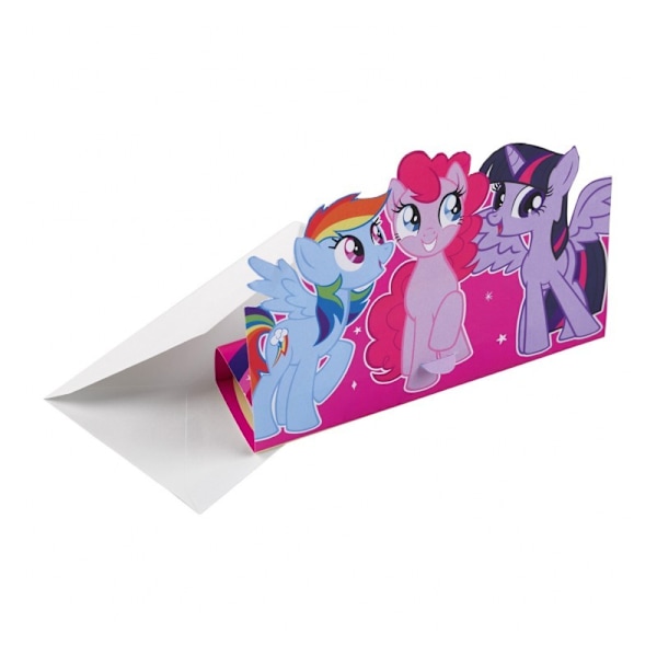 My Little Pony Stående Inbjudningar (Förpackning om 8) One Size Rosa/P Pink/Purple/Blue One Size