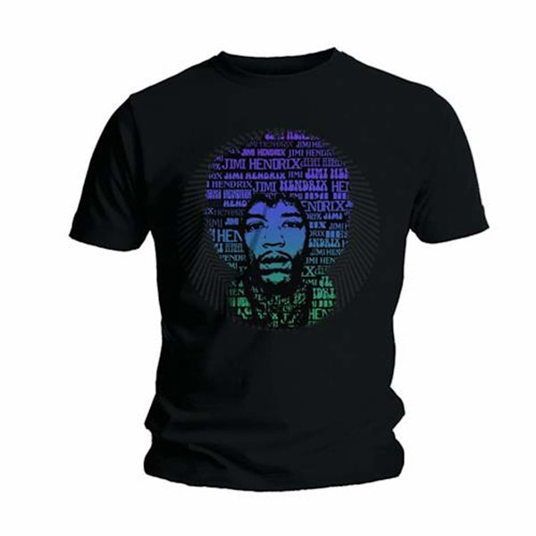 Jimi Hendrix Unisex Vuxen Afro Speech Bomulls T-shirt M Svart Black M