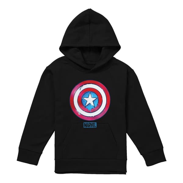 Captain America Barn/Kids Drip Shield Pull Over Hoodie 5-6 Navy 5-6 Years