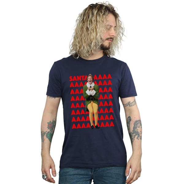 Elf Herr Buddy Santa Scream T-shirt L Marinblå Navy Blue L
