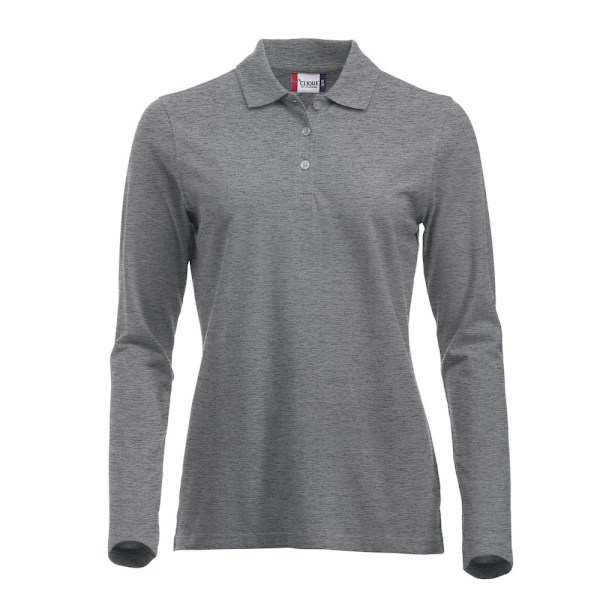 Clique Dam/Kvinnor Klassisk Marion Melange Långärmad Polo S Grey Melange M
