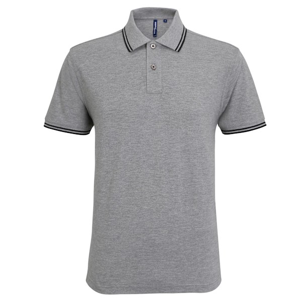 Asquith & Fox Klassisk passform Tipped Poloskjorta M Heather Grey Heather Grey/Black M