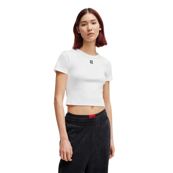 Hugo Dam/Dam Logotyp Bomull Kort T-shirt S Vit White S