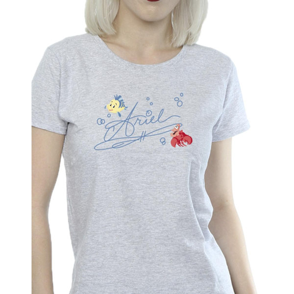 Disney Dam/Kvinnor Den Lilla Sjöjungfrun Ariel Bomull T-shirt M Sports Grey M