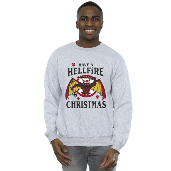 Netflix Herr Stranger Things Hellfire Jultröja 4XL Sports Grey 4XL