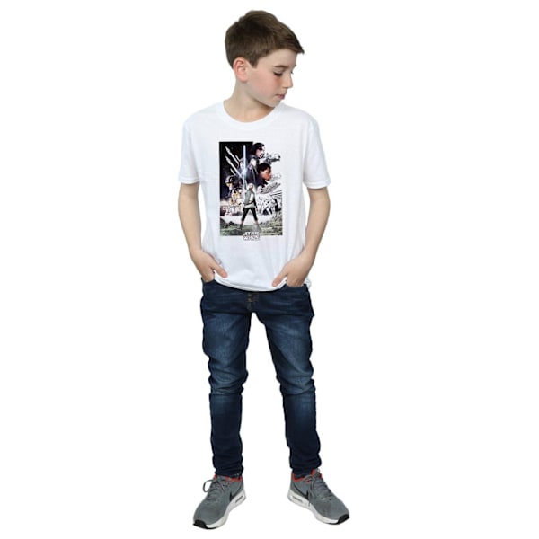 Star Wars Boys The Last Jedi Character Poster T-Shirt 12-13 år White 12-13 Years