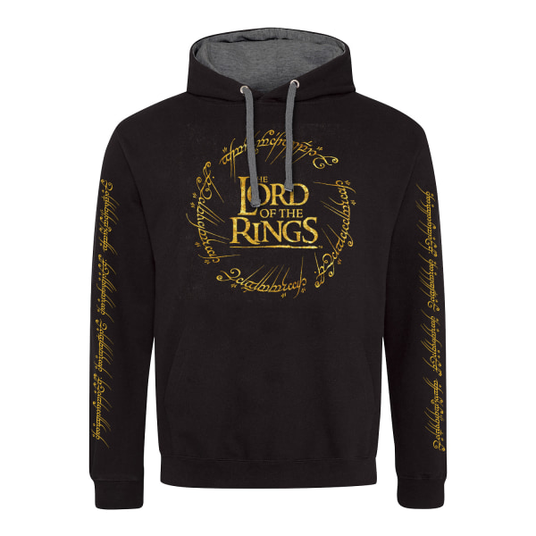 Lord Of The Rings Unisex Adult Guld Foil Hoodie XXL Svart Black XXL