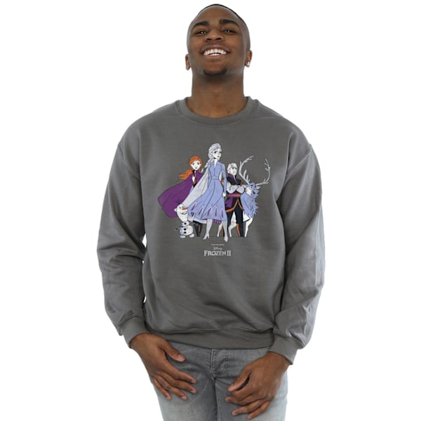 Disney Herr Frozen 2 Distressed Group Sweatshirt XL Charcoal Charcoal XL