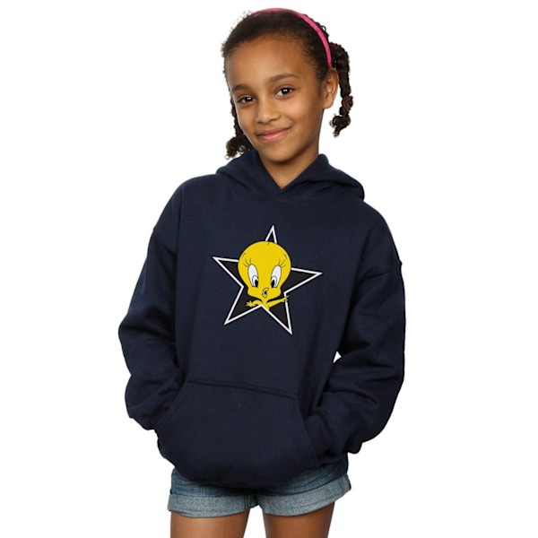 Looney Tunes Girls Tweety Pie Star Hoodie 9-11 år Marinblå Navy Blue 9-11 Years