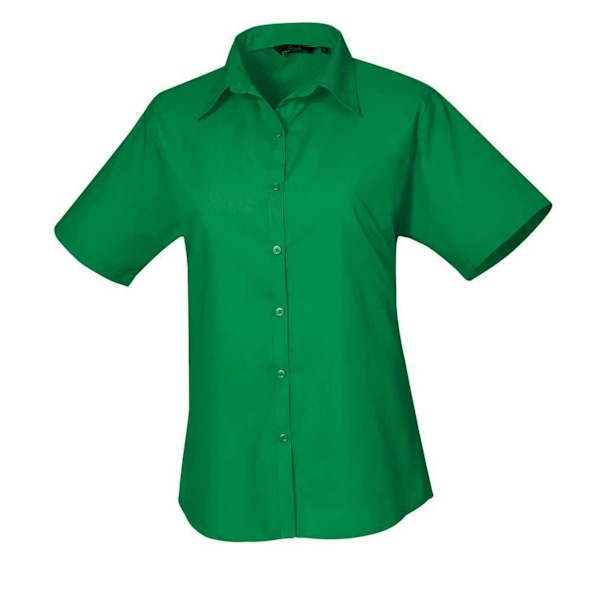 Premier Dam/Dam Poplin Kortärmad Blus 10 UK Smaragd Emerald 10 UK