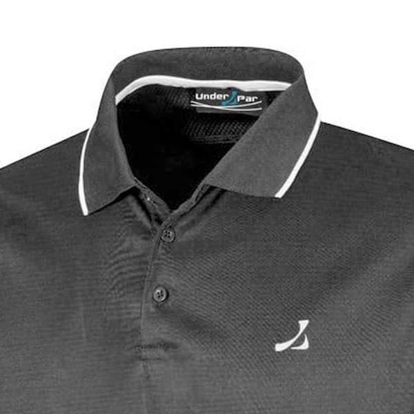 Under Par Herr Waffle Knit Polotröja L Kolgrå Charcoal L