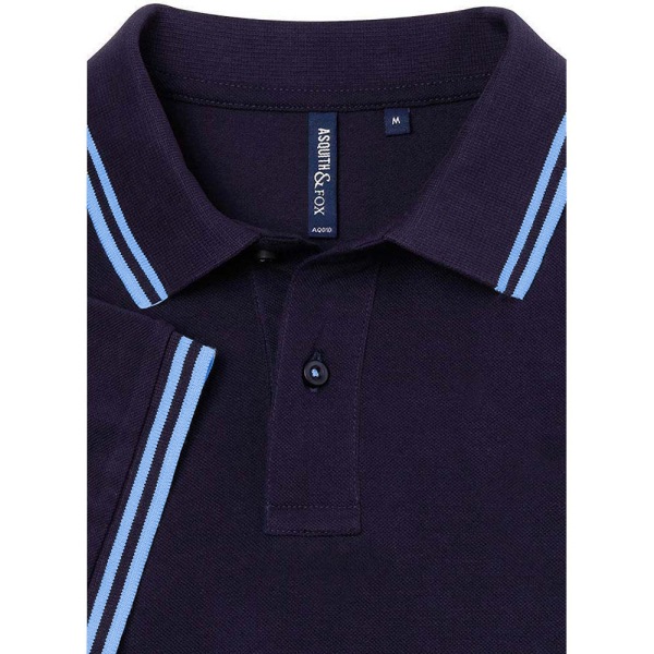 Asquith & Fox Herr Classic Fit Tipped Polo Shirt XL Marinblå/ Cornf Navy/ Cornflower XL