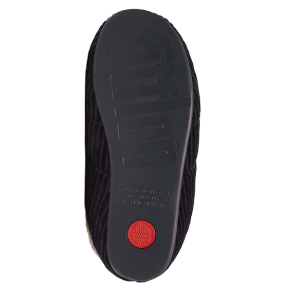 FitFlop Dam/Flickor Chrissie Corduroy Fleecefodrade Tofflor 6 Navy 6.5 UK