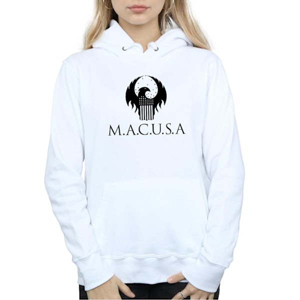 Fantastiska vidunder Kvinnor/Damer MACUSA Logotyp Hoodie XL Vit White XL