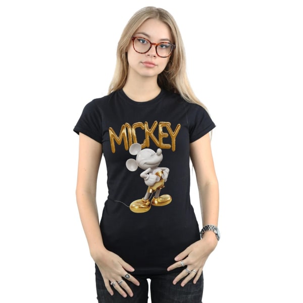 Disney Mickey Mouse Guldstaty T-shirt i bomull för damer/damer L Black L
