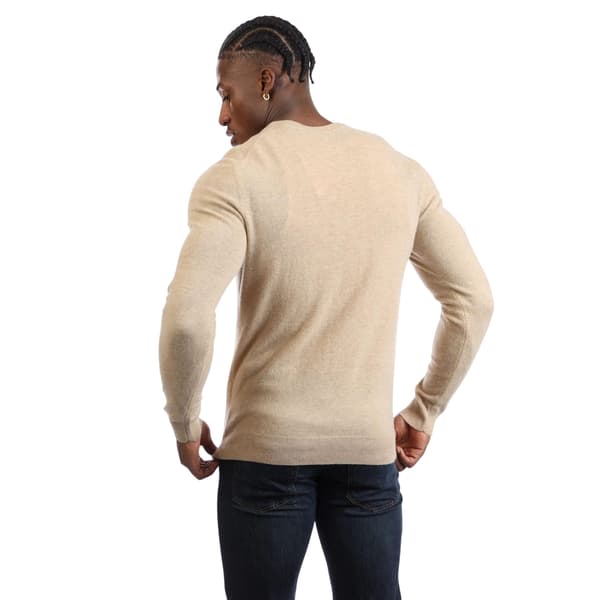 Gant Herrtröja i lammullsblandning, normal passform, S Khaki Brun Khaki Brown S