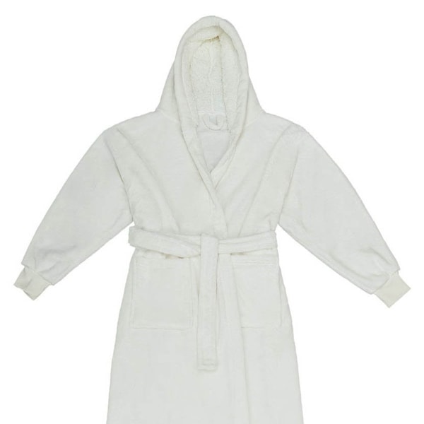 Brand Lab Unisex Vuxen Morgonrock med Huva och Muddar S-M Cream Cream S-M