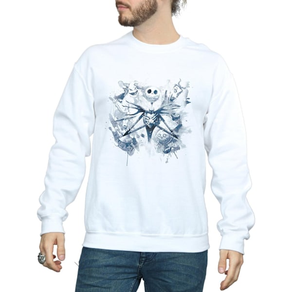 Disney Herr Nightmare Before Christmas Färgspray Carers Sweatshirt White L