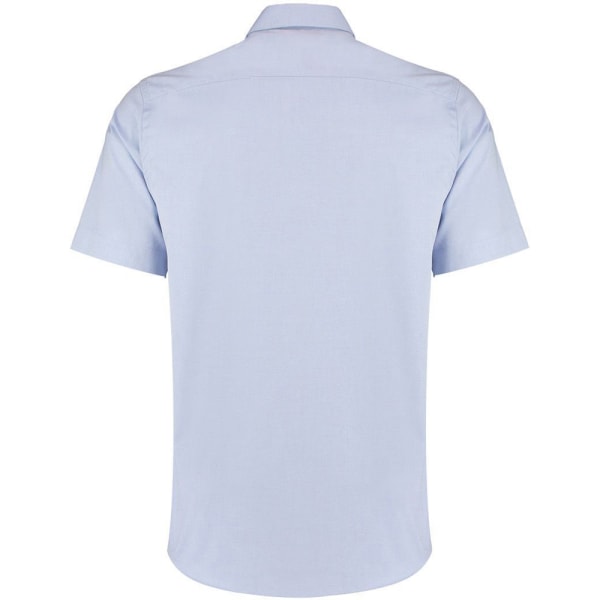 Kustom Kit Herr Kortärmad Skräddarsydd Premium Oxford Skjorta Light Blue 14inch