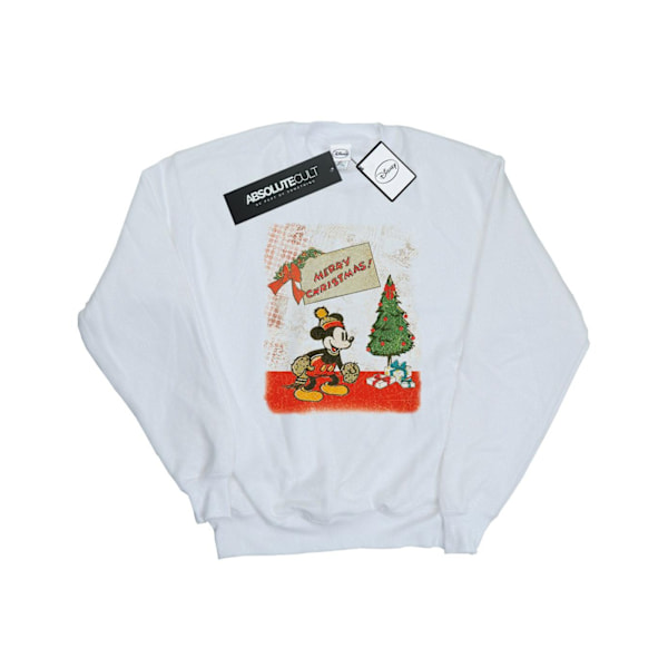 Disney Dam/Kvinnor Musse Pigg Vintage Jul Sweatshirt White M