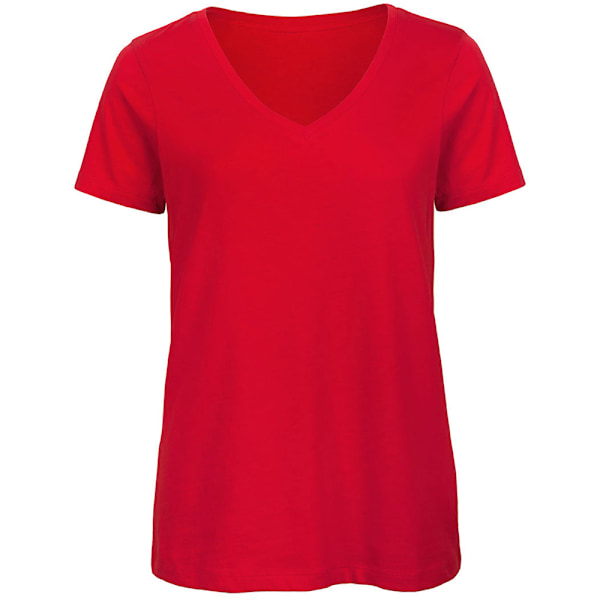B&C Dam/Kvinnor Favourite Organic Cotton V-Neck T-Shirt XS Röd Red XS