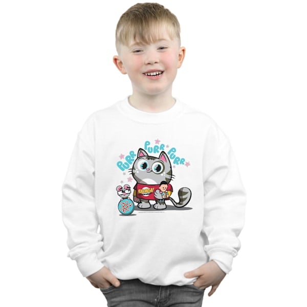 The Big Bang Theory Boys Bazinga Kitty Sweatshirt 5-6 år Vit White 5-6 Years