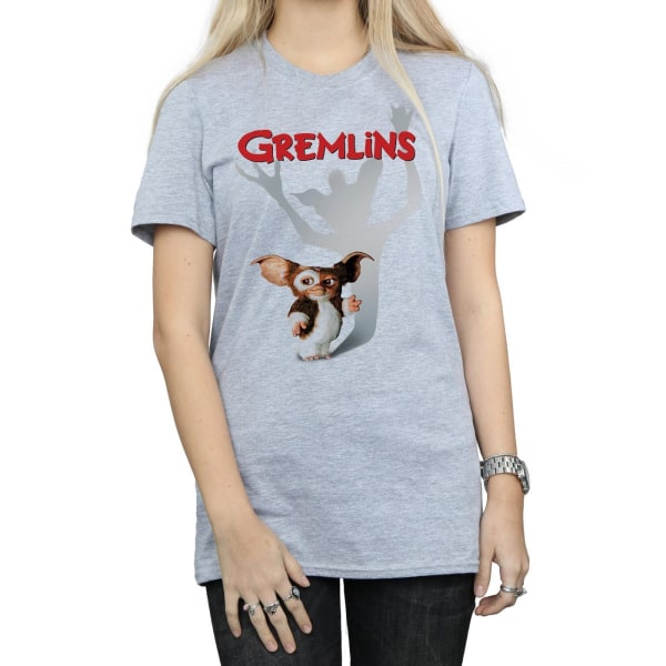 Gremlins Dam/Kvinnor Gizmo Skugga Bomull Pojkvän T-shirt S Sports Grey S