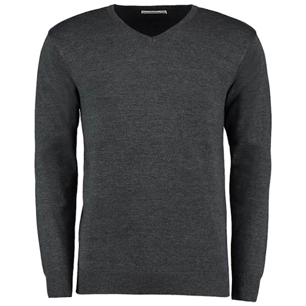 Kustom Kit Herr Arundel Långärmad V-ringad Tröja M Grafit Graphite M