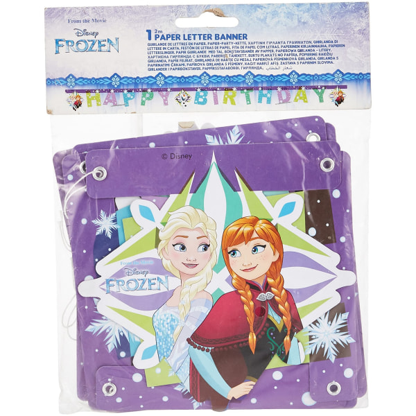 Frozen papper Snowflake Grattis på födelsedagen Banner One Size Multicolo Multicoloured One Size