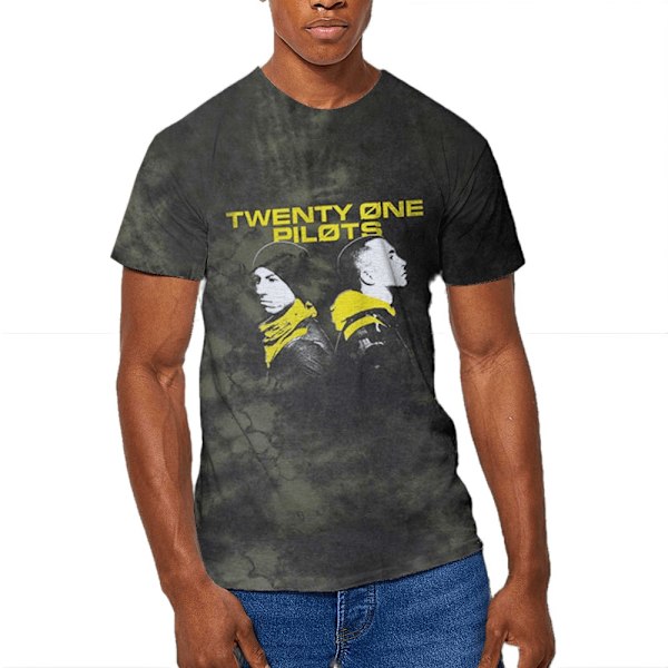 twenty one pilots Unisex Adult Back To Back Tie Dye T-Shirt S G Green S