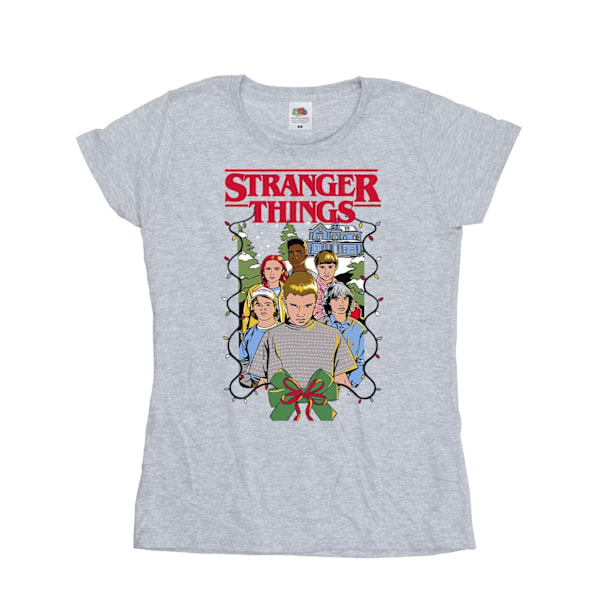 Netflix Dam/Kvinnor Stranger Things Jul Affisch Bomull T-shirt Sports Grey XXL