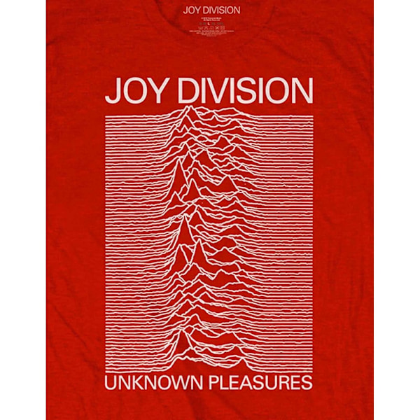 Joy Division Unisex Vuxen Unknown Pleasures Bomulls T-Shirt L Re Red L