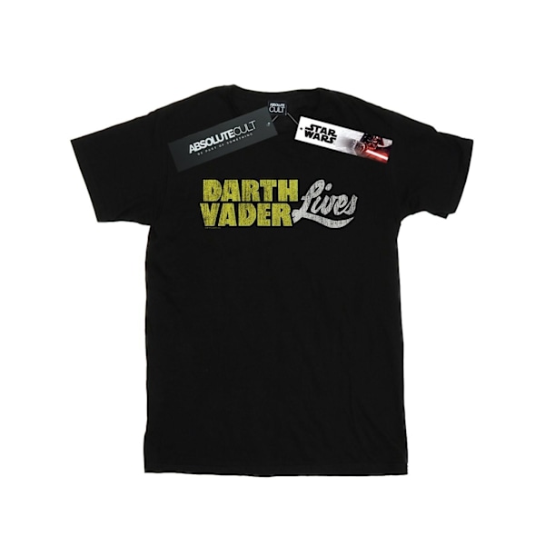 Star Wars Dam/Damer Darth Vader Lives Logotyp Bomull Boyfriend Black XL