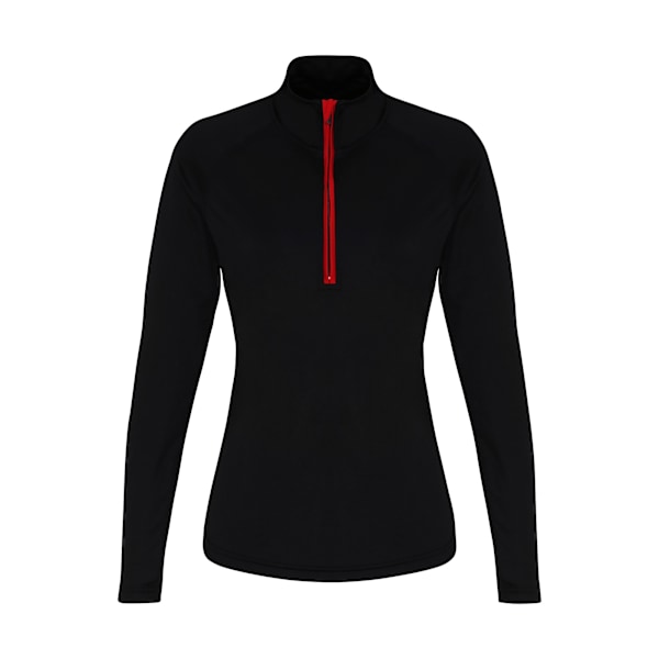 TriDri Dam/Kvinnor Långärmad Performance Quarter Zip Top S Black/Red S