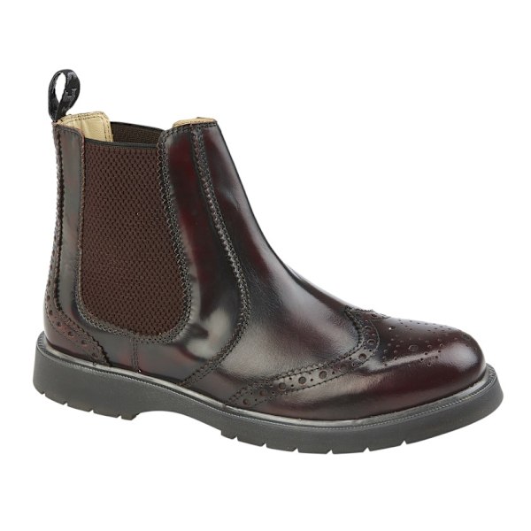 Grafters herr Chelsea-kängor i läder 13 UK Burgundy Burgundy 13 UK
