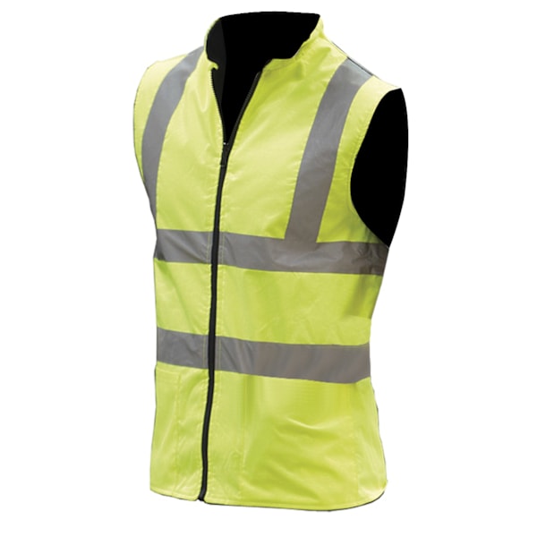 Yoko Mens Workwear Hi-Vis Reversible Fleece Vest / Jacket L Hi- Hi-Vis Yellow L