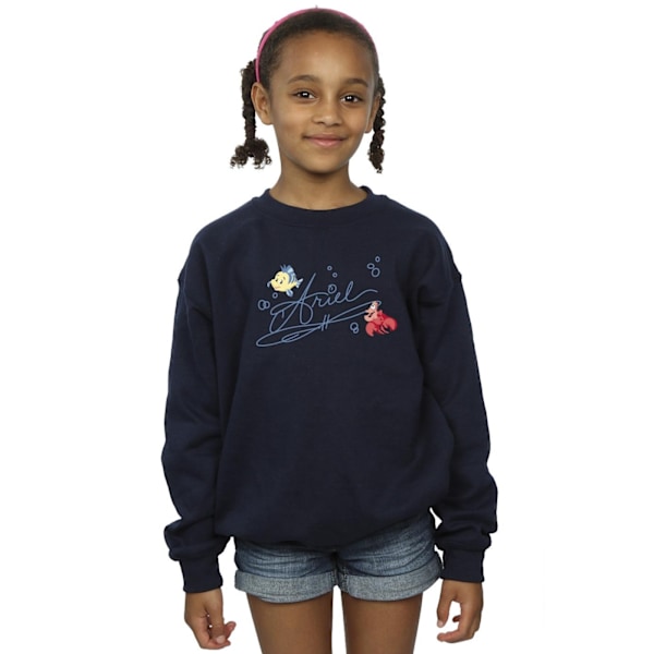 Disney Girls The Little Mermaid Ariel Sweatshirt 9-11 år Marinblå Navy Blue 9-11 Years