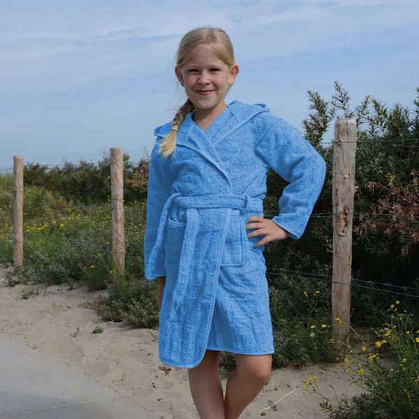 A&R Towels Barn/Barn Pojkar & Flickor Badrock med Huva 5/6 År Aqua Blå Aqua Blue 5/6 Years