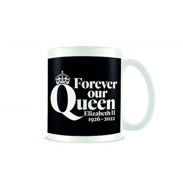 Queen Elizabeth II Forever Our Queen Mug En Storlek Svart/Vit Black/White One Size