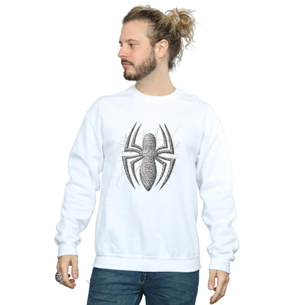 Marvel Herr Spider-Man Web Logo Sweatshirt 3XL Vit White 3XL